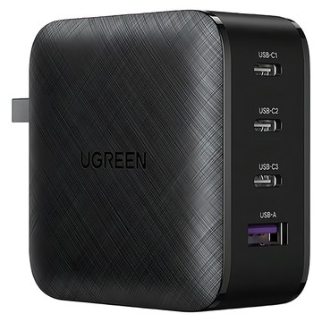 UGREEN 綠聯 65W GaN充電器 快充版 3C1A 厚32.2 x 65 x 65mm 172g  黑色  1個