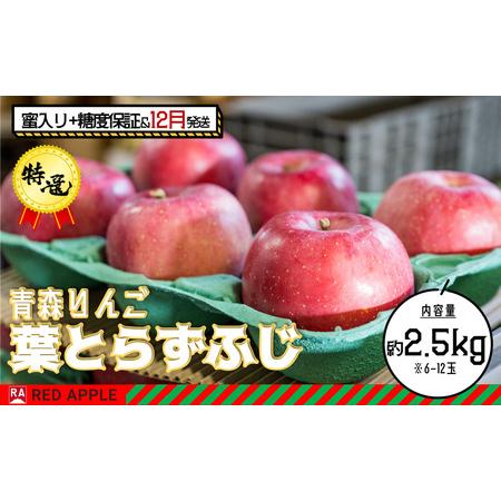 ふるさと納税 蜜入り＆13度糖度保証 特選 葉とらずふじ 約2.5kg 青森県弘前市