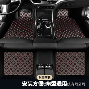 通用汽車腳墊跨境外貿右舵車型通用腳墊絎繡皮革腳墊車品廠家