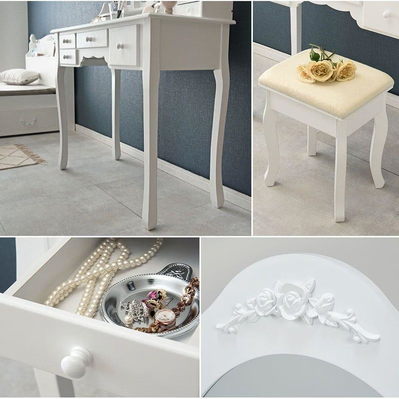 新品】猫脚デスク＆スツールセット ドレッサーテーブル 姫系