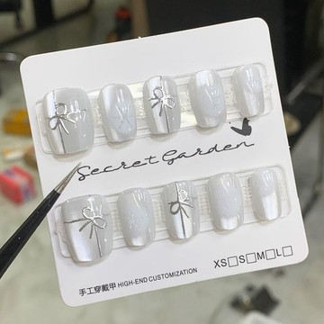 🎀の美甲屋🎀 【店鋪熱銷】穿戴甲短款半手工短款新款顯白美甲國風指甲高級成品可拆卸秋冬季 穿帶甲 美甲 美甲貼片