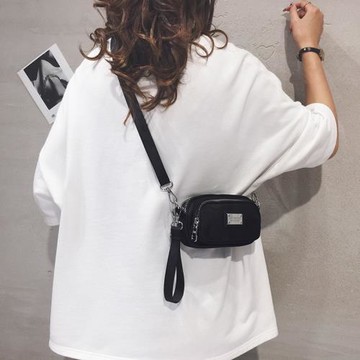 橫款迷你單肩百搭尼龍布手機包