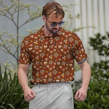 高爾夫服裝 高爾夫球衣 羽毛球服⭐全場免運⭐男士高爾夫球衫速幹短袖男裝工廠印花節日氛圍吸溼排汗男式Polo衫