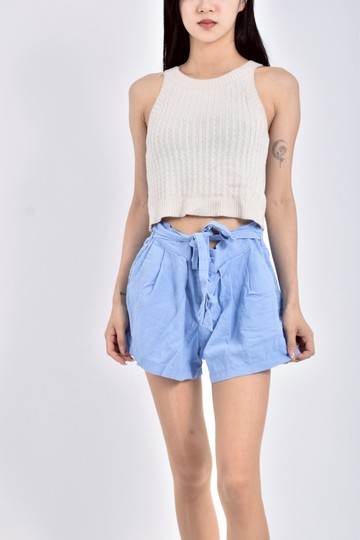 (M) made by eyes高腰棉質藍色短褲