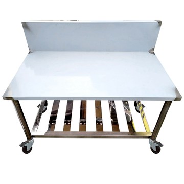 【Abis】客製商品-豪華升級加高牆款二層430瓦斯爐台-附煞車輪/料理桌/工作桌/工作台/流理台(100X56CM)