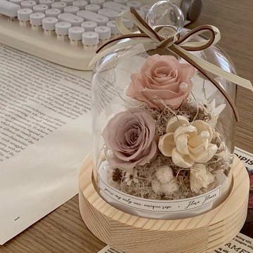 【Flora Flower】迷你款永生花夜燈-咖啡與花