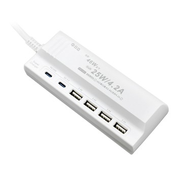 日亞 UB-06P氮化鎵46W PD Type-C+QC3.0閃充6插USB 延長線5尺(1.5M)(新安規)