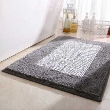 吸水絨毛地墊 超細纖維 (條紋)+TPE防滑底  80 x 50cm  灰色  1條