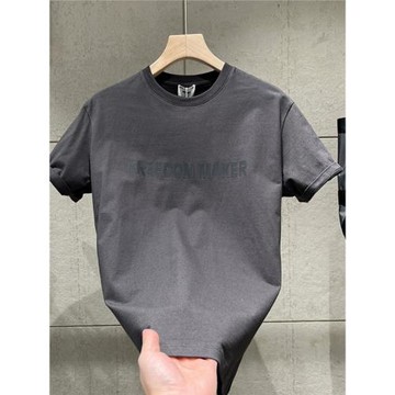 印花字母男T恤2024春夏季新款網紅打底半袖簡單百搭圓領痞帥短袖