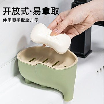 【臺灣出貨 免運】打孔創意家用肥皂網紅宿舍大象香皂盒衛生間置物架肥皂盒雙層瀝水