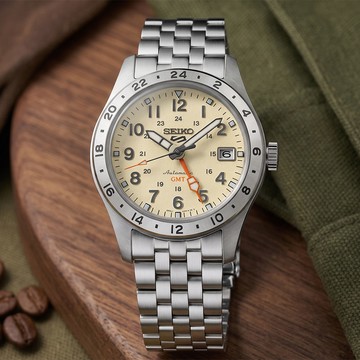 SEIKO 精工 5 Sports Field Series 軍裝風格雙時區機械錶-39.4mm(HDB002/4R34-00C0S)