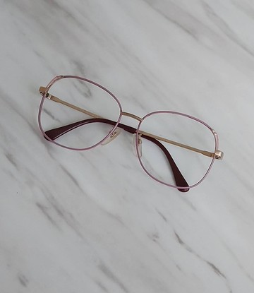 VINTAGE絕版老品全新古董眼鏡David Hicks 鈦合金 霧金鑲嵌淡粉紫