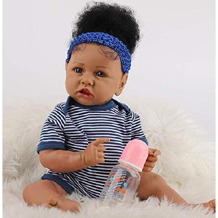 UCanaan Lifelike Reborn Baby Doll with Soft Weighted Body African