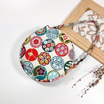 【和風棉布】馬卡龍包/雜物包/圓型包可掛可提