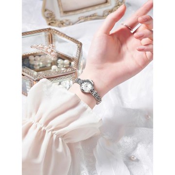 聚利時手表女士輕奢小眾時尚簡約高級感小表盤鋼帶學生手鏈石英表