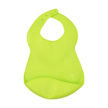 Chicco 立體口袋式防水圍兜 6個月以上寶寶適用 柔軟材質易清洗  綠色  1個  1入