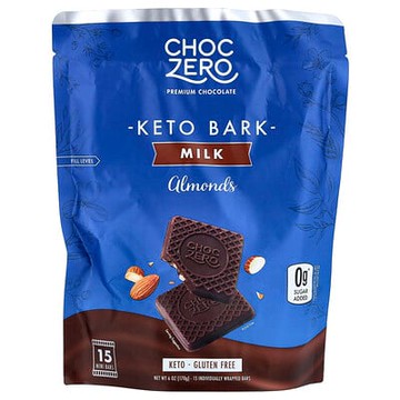 ChocZero, Keto Bark，乳脂牛奶，杏仁，15 小包，6 盎司（170 克）