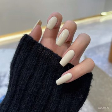 💅現實下殺穿戴甲💅【伊麗莎白】純白色穿戴甲 高級ins風 學生穿戴甲 簡約穿戴甲 短方穿戴甲 中長方穿戴甲 長梯穿戴甲