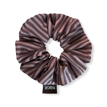 條紋純棉髮圈 (棕色)