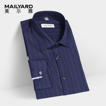 MAILYARD/美爾雅長袖襯衫 商務休閑男士秋季條紋羊毛襯衣 694