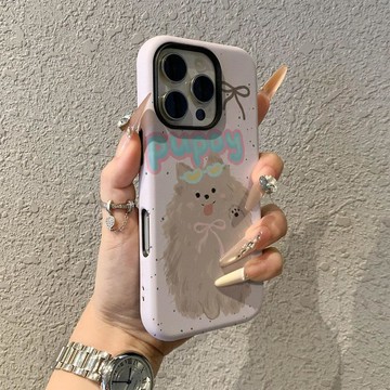 粉底小狗適用蘋果17promax手機殼iPhone16pro卡通15pro女13可愛14