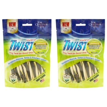 TWISTIX 特緹斯 雙色螺旋潔牙骨 綠茶PLUS+ 迷你  2包