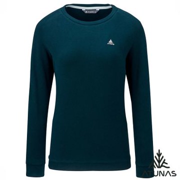 【ATUNAS 歐都納】女款經典保暖圓領衫A2TS2546W深藍/刷絨/柔軟親膚/簡約/樂遊戶外