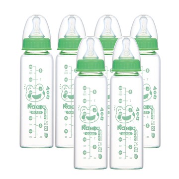 黃色小鴨 哈皮蛙玻璃標口奶瓶(240ml*6)【官方旗艦店】