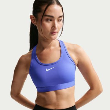 NIKE 運動內衣 女 中度支撐 慢跑 瑜珈 訓練 速乾 AS W NK SWSH MED SPT BRA 藍紫 DX6822-570