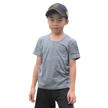 Kinloch anderson 吸濕排汗涼感衣排汗衣_淺灰_兒童款/運動上衣/短袖T恤/排汗衫/圓領衫/休閒服
