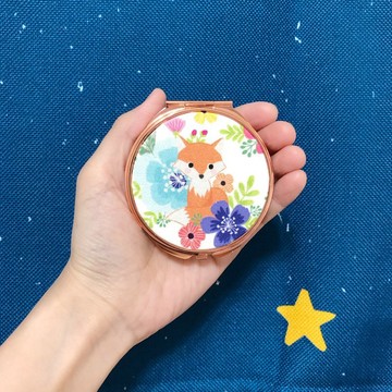 花叢小狐狸/玫瑰金.分格收納盒.可拆式隨身藥盒. 耳環飾品收納盒