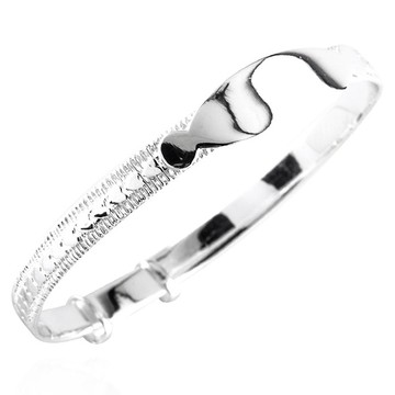 典雅愛心(baby大小)素面純銀手環(彌月送禮)