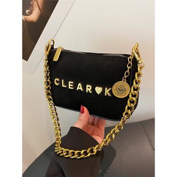 高級感磨砂絨面包包女2025秋冬新款百搭通勤單肩斜挎包鏈條小方包