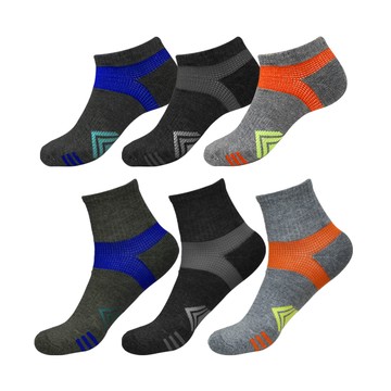 【梁衫伯】台灣製微加壓足弓氣墊襪24-28cm 6件組