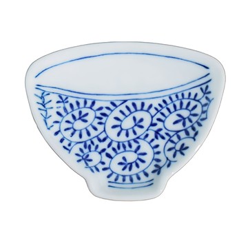 唐草碗形珍味碟-日本製 陶瓷碗 10cm x 8cm x 1.5cm 容量20mL  1個