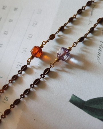 古董珠黃銅手鍊 / 琥珀糖 - 可客製手圍