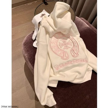 美式復古刺繡連帽衛衣女寬鬆秋冬加絨加厚設計感oversize外套潮