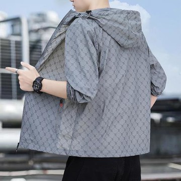 防曬衣男夏季冰絲透氣速干皮膚衣戶外運動騎行風衣寬松潮牌防曬服