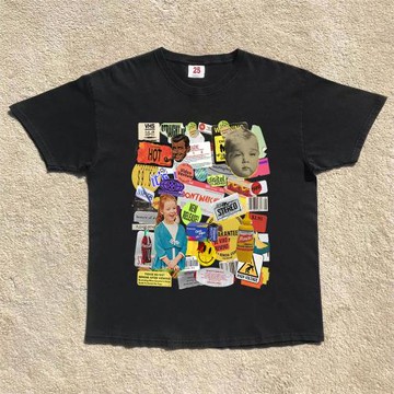 王有病工作室 220G輕薄高織不透！oldschool寬松男女情侶短袖T恤