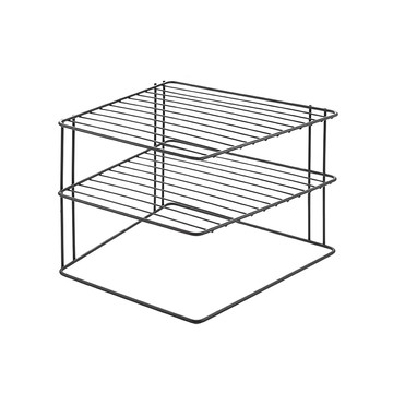 Metaltex Palio Lava系列 3層碗盤架 義大利製  25 x 25 x 19cm  黑色  1個