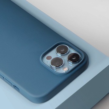 iPhone 13 LinoHue 矽膠防摔手機殼 支援磁吸充電-海藍