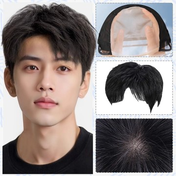 假髮 微分碎蓋假髮 男生假髮 髮飾 整頂假髮 真髮假髮 假髮男 295