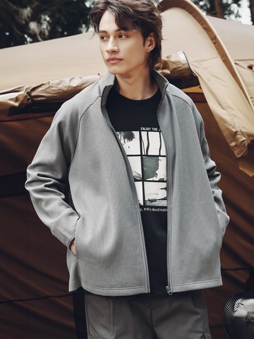 華夫格拉格蘭立領外套｜秋冬戶外企劃｜獨特紋理・輕盈・高彈力