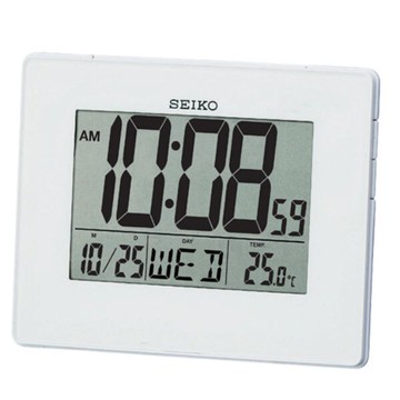 seiko SK037 精工鐘 (QHL057W) 漸強式嗶嗶鬧鈴大數字電子鬧鐘(白)/12.2*16.5*2.5 cm｜樂天全館特惠中★指定刷卡回饋10%
