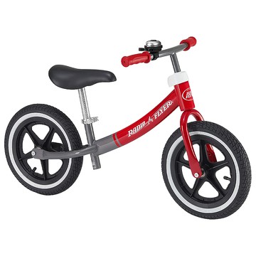 RADIO FLYER 出擊號平衡車 鋼結構烤漆車架 12吋白飾邊橡膠打氣胎  紅色 + 黑色  40cm