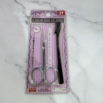 [沐沐屋]DAISO 大創 美容剪刀＋睫毛梳套組｜眉毛修剪工具組^0326