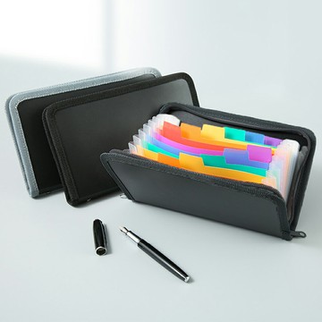 包邊風琴包 13格風琴冊 拉鏈冊 隨身收納夾 票據收納 便攜式 分類收納 文件夾 資料夾【BlueCat】【JC5200】