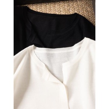 2025早秋經典基礎百搭V領單排扣凈版簡約羊毛針織開衫氣質毛衣