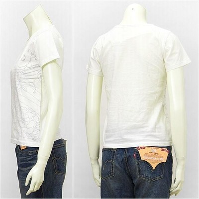 KU USA 空 半袖 プリント レディース Tシャツ 鯉 KU USA S/S PRINT LADIES TEE SHIRT 527334-81【メール便対応可】 KU USA 空 半袖 プリント レディース Tシャツ 鯉 KU USA S/S