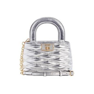 絕版品NINE WEST AVIVA 絎縫手提斜背包-銀色